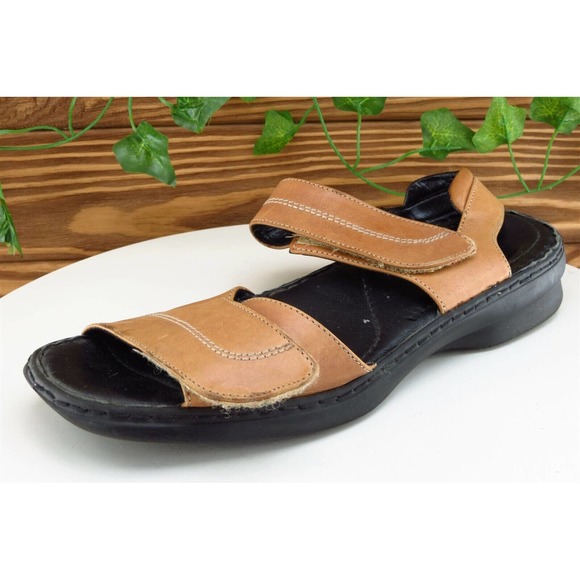 Josef Seibel Sz 40 M Brown Ankle‎ Strap Leather Women Sandals - Picture 1 of 10